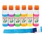 Colorations Paint Roller Set, Paraben-Free Washable Tempera Paint 6 Fluorescent Colors, each 8 oz, 6 Rollers - screw directly onto the paint bottles, easy set-up, no mess, non-toxic kids paint